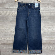 NEW Wide Leg Jeans Embroidered Hem 16