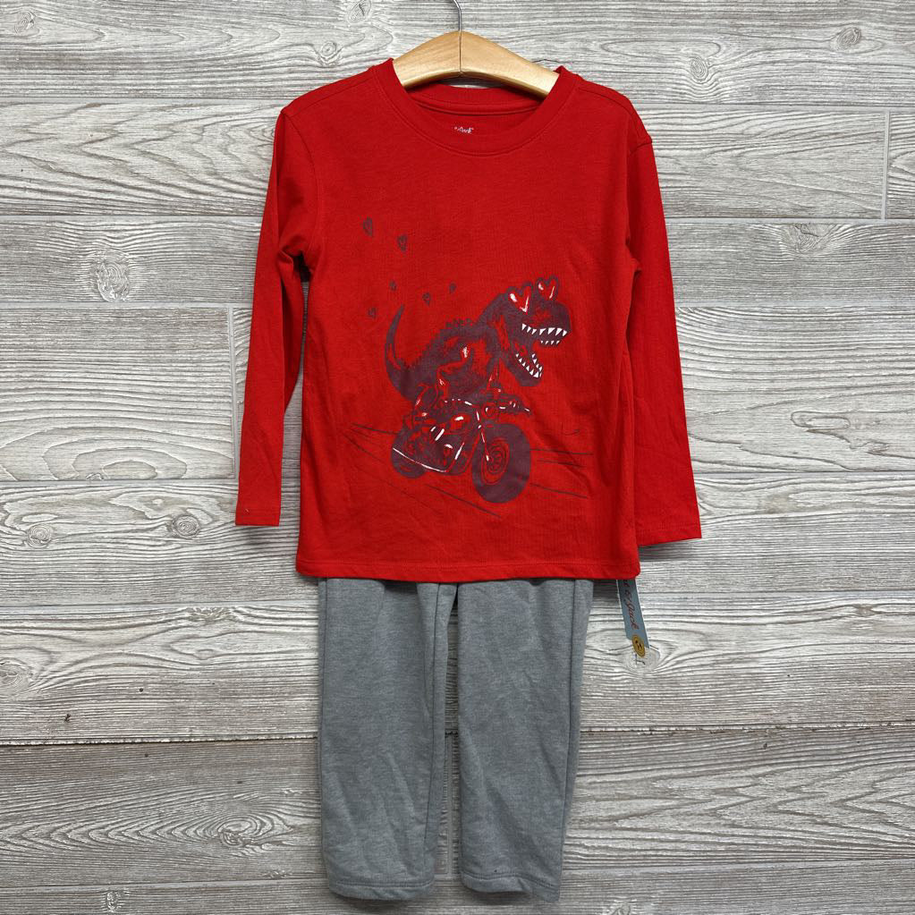 NEW LS Shirt Dinosaur On Motorcycle & Jogger Sweatpants 5t