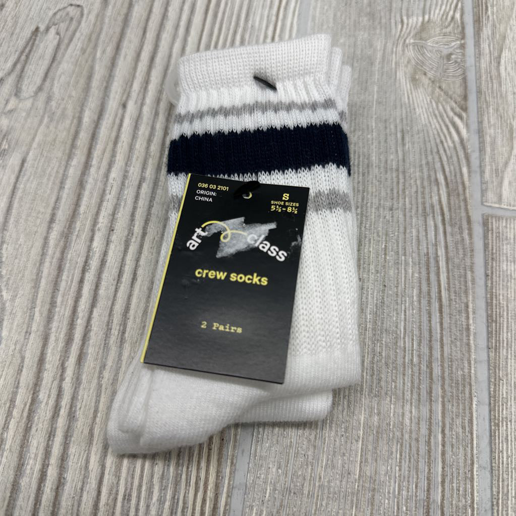 NEW 2 Pair Crew Socks 5.5-8.5c