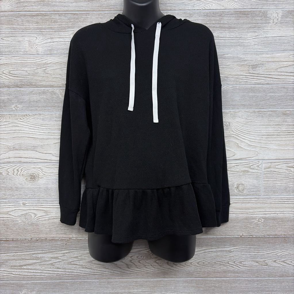 LS Flare Waffle Knit Pullover W/ Hood Medium