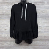 LS Flare Waffle Knit Pullover W/ Hood Medium