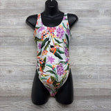 Ruched Swimsuit Flowers Medium