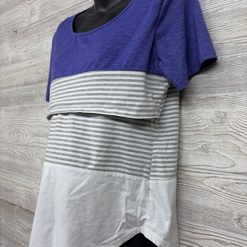 Nursing Shirt Stripes Large *