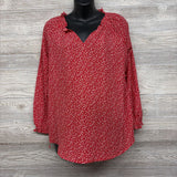 LS Blouse Flowers Ruffle Collar Small