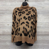 Cowl Neck Sweater Animal Print Large