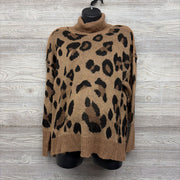 Cowl Neck Sweater Animal Print Large