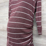 LS Ruched Hacci Sweater Stripes Large