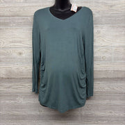 NEW LS Ruched V Neck Shirt Large
