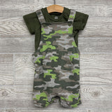 Knit Shortalls & Shirt Camo 6-9M