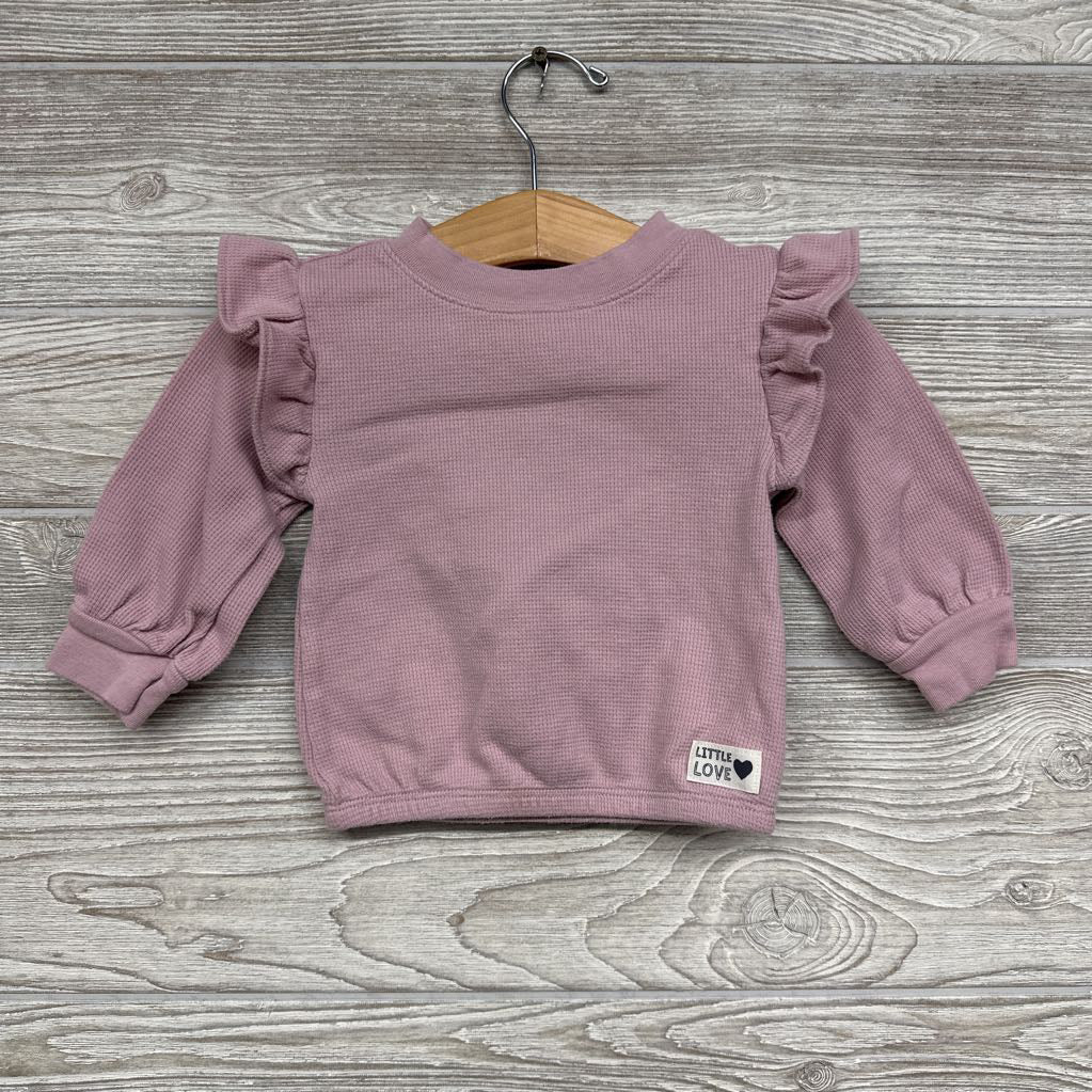 Ruffle Shoulder Waffle Shirt Little Love 12M