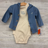 NEW Bodysuit & Button Up Jacket Leaves 6M