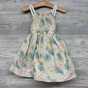 Tank Top Dress Embroidered Leaves 3t