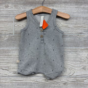 Tank Henley Shorty Romper Lightning Bolts 3-6M