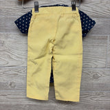 Button Up Bodysuit W/ Bow Tie & Pants Squares 9M