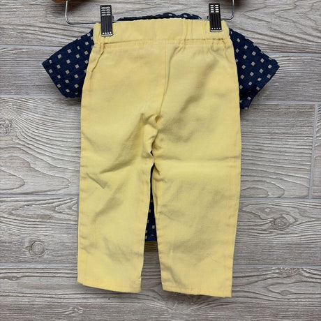 Button Up Bodysuit W/ Bow Tie & Pants Squares 9M