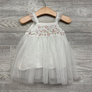 Tank Tulle Dress Embroidered Flowers 6M