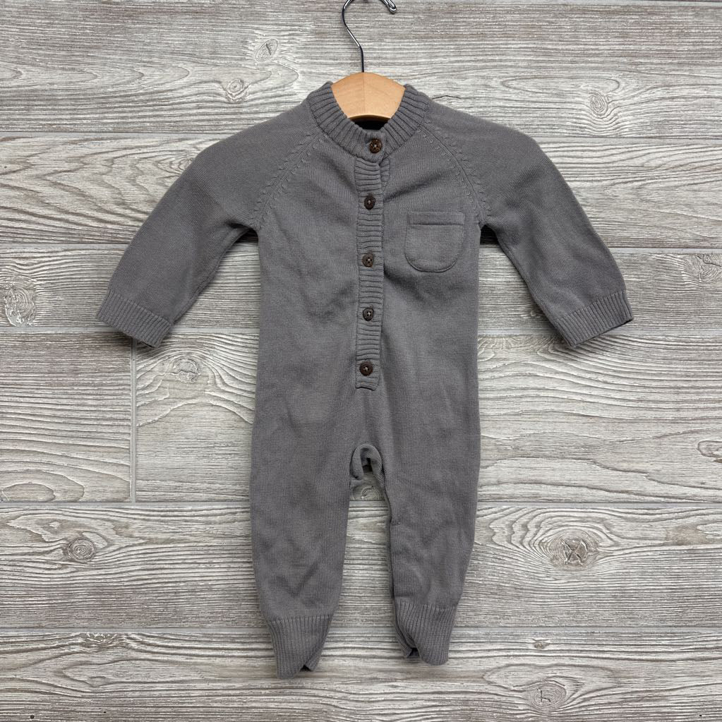 Organic LS Button Up Sweater Outfit Chest Pocket 3-6M *