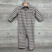 LS Textured Polo Outfit Stripes Chest Pocket 12-18M *