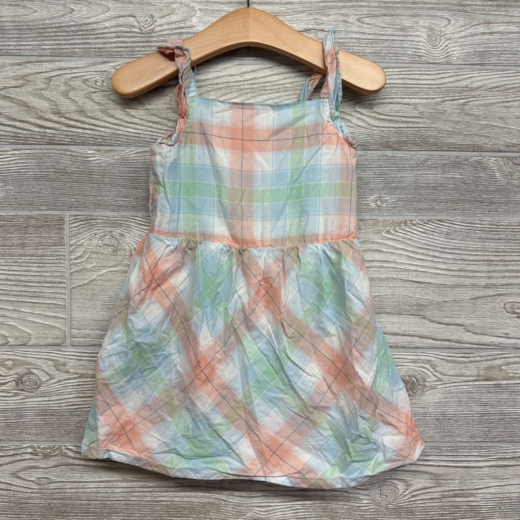 Flutter Strap Plaid Dress 2T