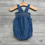 Smocked Chambray Tank Romper 3-6M