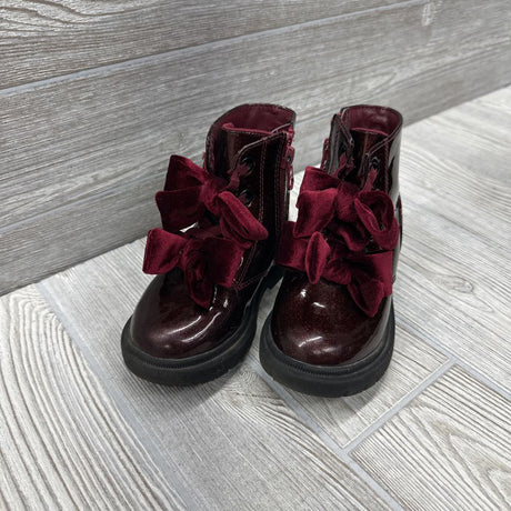 Glitter Combat Boots Velour Laces 8c