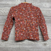 Ribbed Lettuce Trim Shirt Flowers 4