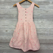 NEW Linen Sleeveless Dress Buttons Flowers 14