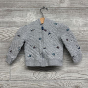 Full Zip Quilted Hoodie Dinosaurs 12M