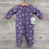 NEW 4 Pk Sleepers Hearts Flowers Animal Print Rainbows 0-3M