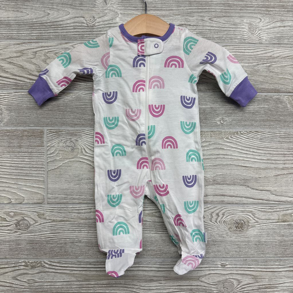 NEW 4 Pk Sleepers Hearts Flowers Animal Print Rainbows 0-3M