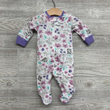 NEW 4 Pk Sleepers Hearts Flowers Animal Print Rainbows 0-3M