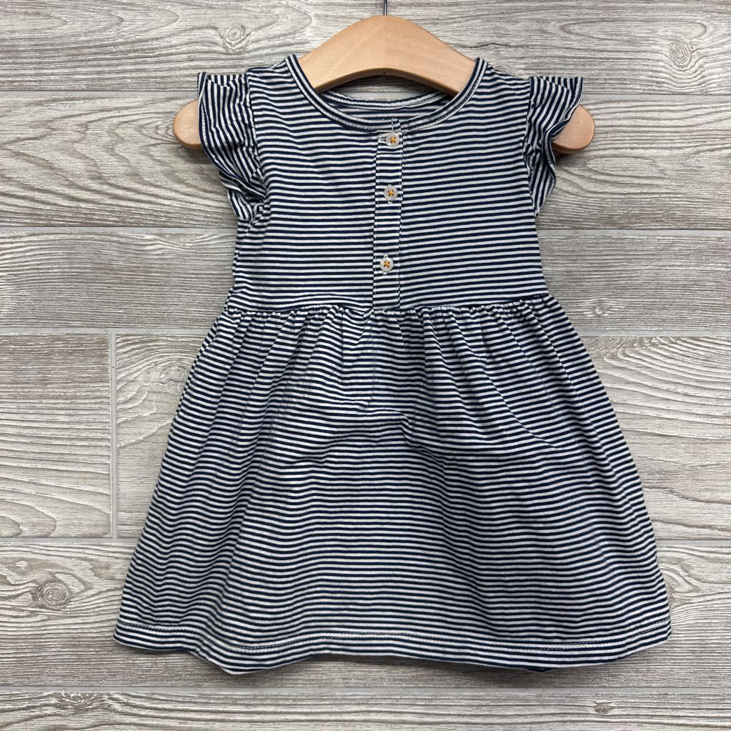 Flutter Sleeve Dress Stripes 18M