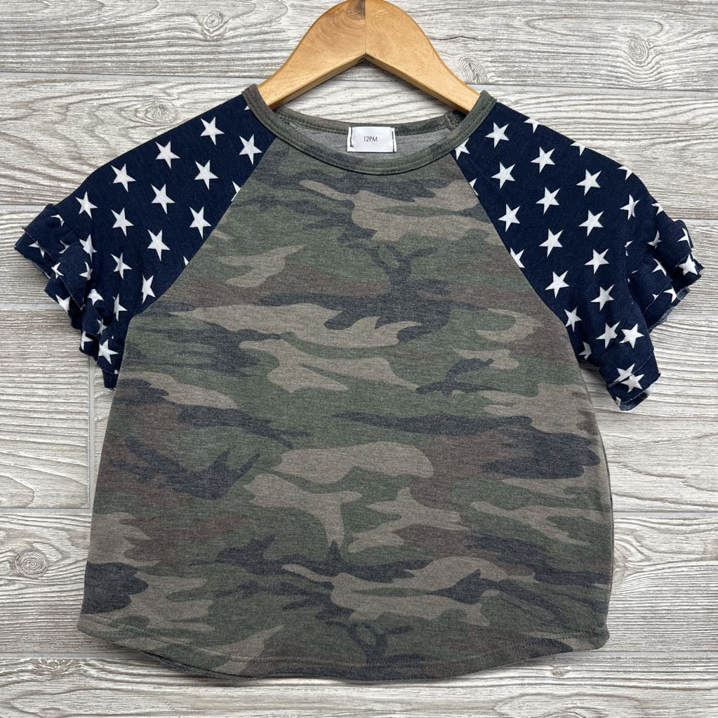 Flutter Sleeve Shirt Camo Stars 8