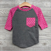 NEW LS Dress Chest Pocket Hearts 18-24M