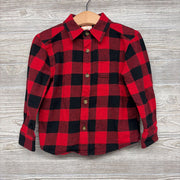 LS Button Up Flannel Shirt Buffalo Plaid 3T