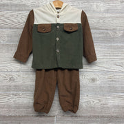LS Button Up Cord Shirt & Joggers 12-18M
