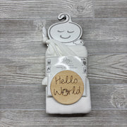 NEW 3 Pc Swaddle W/ Hat & Arrival Disk
