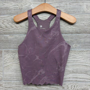 Active Crop Tank Top Scallop Trim Printed 6-6x