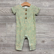 Waffle Knit Henley Outfit Flowers 3-6M