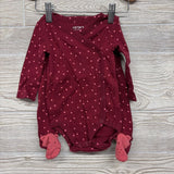 LS Side Snap Bodysuit & Footed Pants Dots 6M