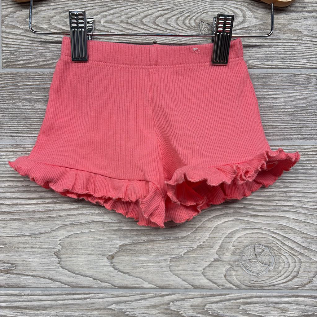 Ribbed Shorts Ruffle Trim 0-3M