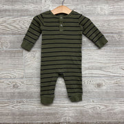 LS Waffle Knit Henley Outfit Stripes 6M