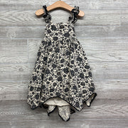Textured Flutter Strap Tank Dress Flowers 4T