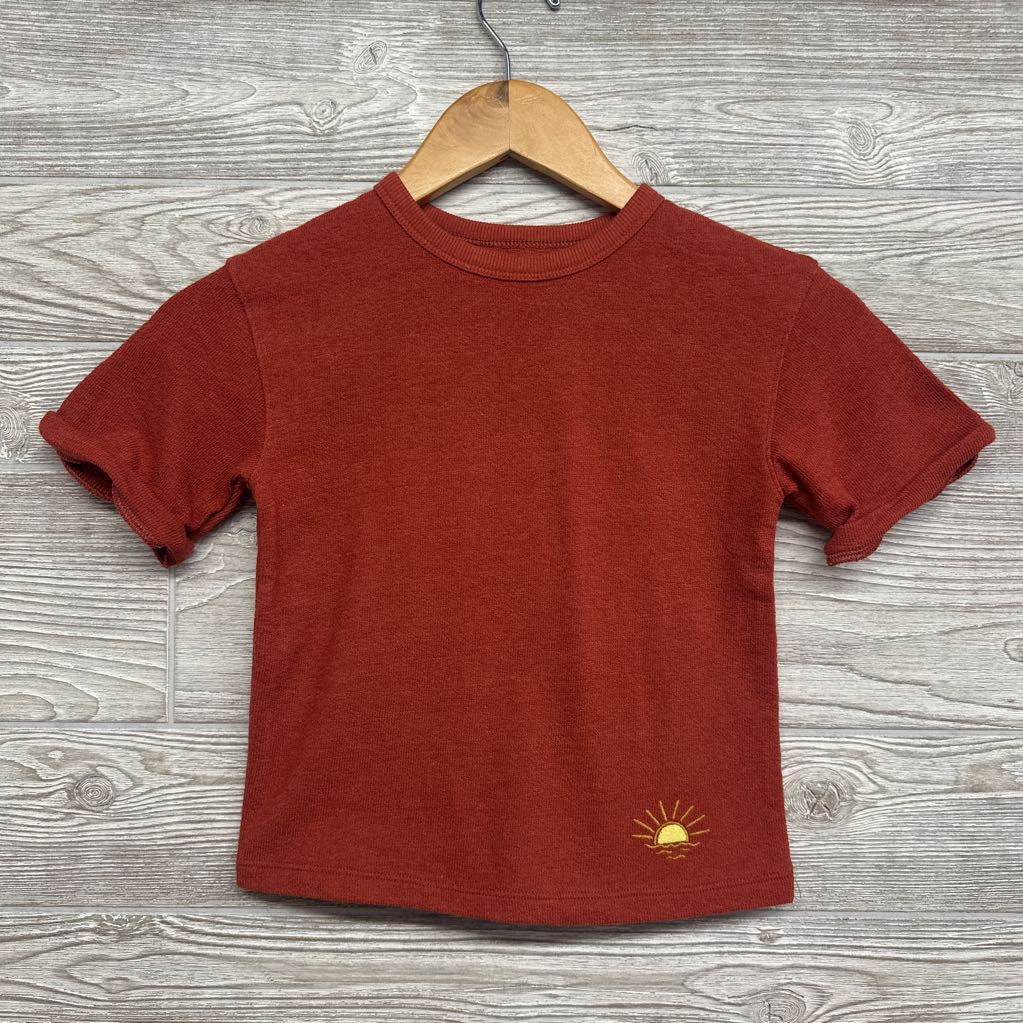 Textured Shirt Sun Cuffed Sleeves 4T