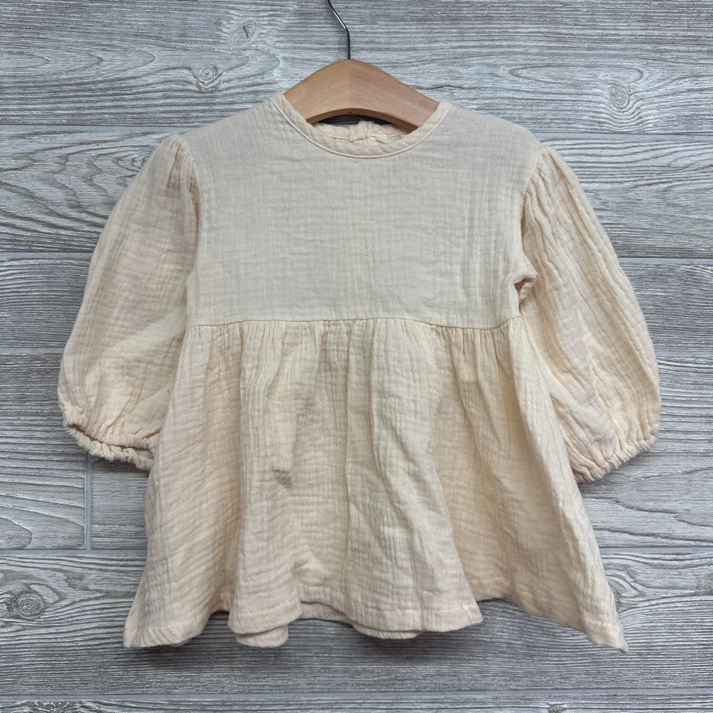 LS Muslin Dress 9-12M