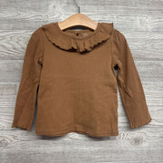 LS Ribbed Shirt Ruffle Collar 4T