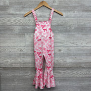 Ribbed Bell Bottom Overalls Bows 5