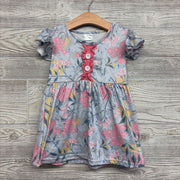 Flutter Sleeve Dress Flowers 3t