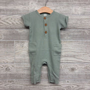 Waffle Knit Henley Outfit 3-6M