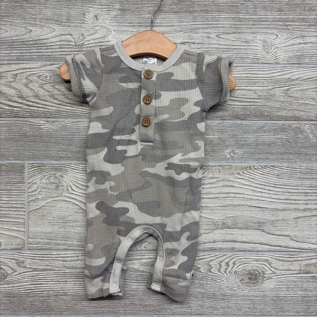 Waffle Knit Henley Camo Outfit 0-3M